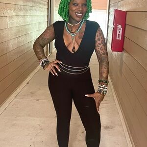 Plunging unitard jumpsuit